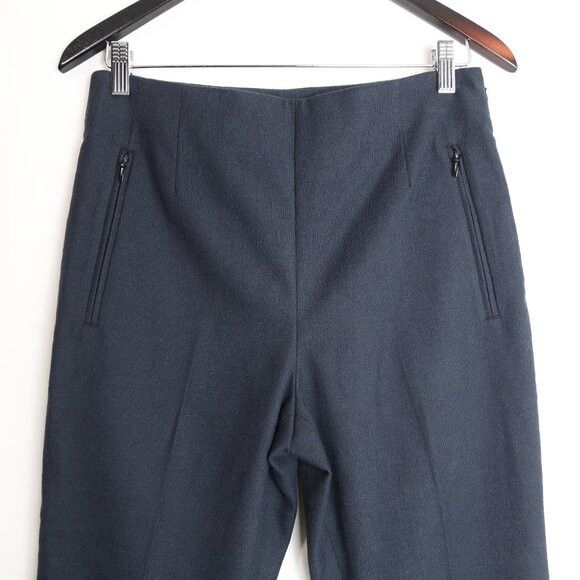Club Monaco Club Monaco Navy Blue High Waisted Sleek Pleated Crop Pants Size 28" / US 6 / IT 42 - 2 Thumbnail