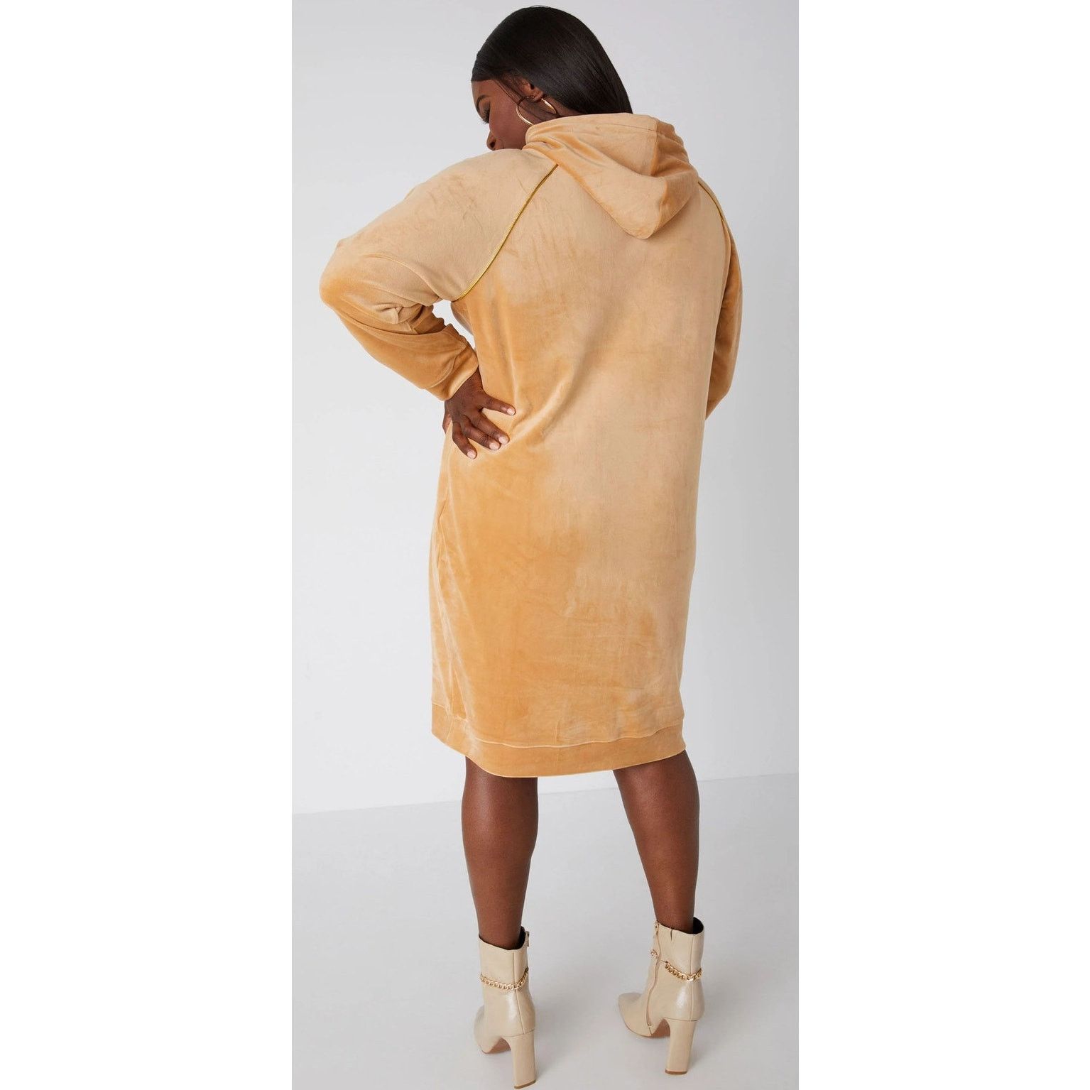 Other PLUS Sz 18/20 2X | Hooded Stretch Velour Dress Loungewear Size XXL / US 16-18 / IT 52-54 - 2 Thumbnail