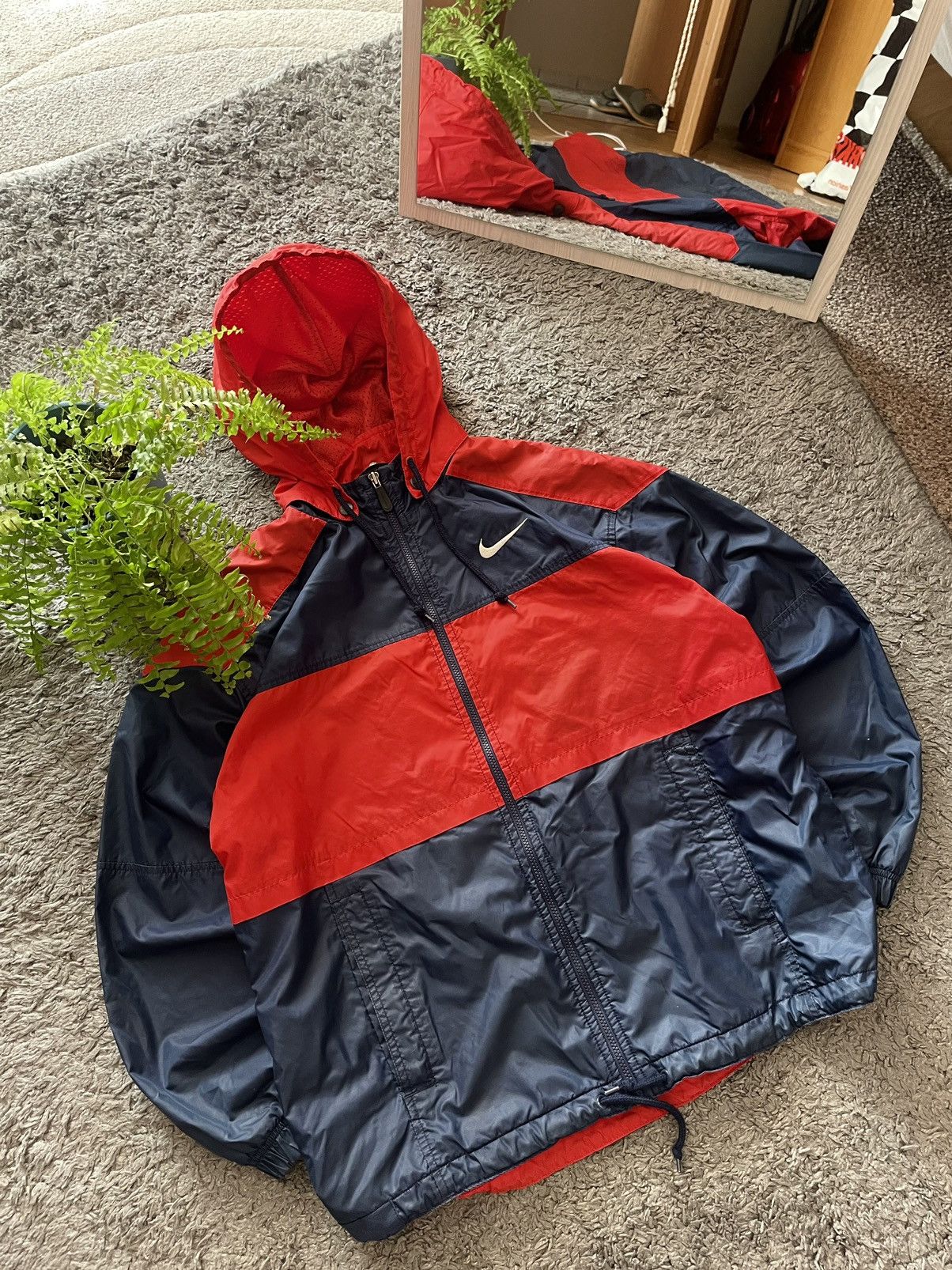 Nike × Vintage 90s Nike Vintage Light Jacket Streetwear Big Logo Swoosh Size US L / EU 52-54 / 3 - 11 Thumbnail