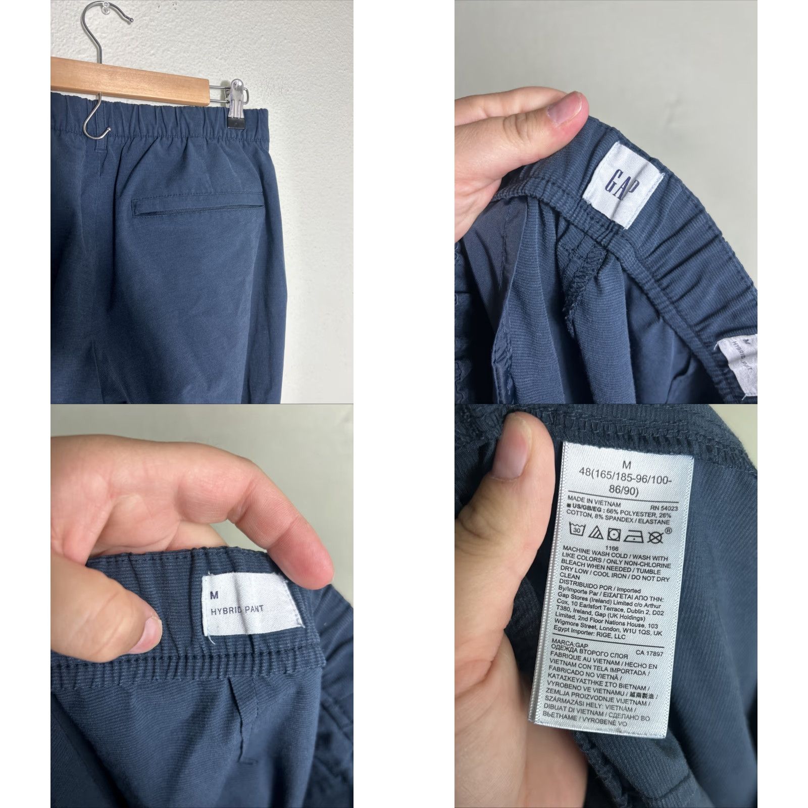 Gap GAP Hybrid Pant Indigo Slate Mens Size M 32x30 Pants Chino Blue Shirt, Men? Size US 31 - 9 Thumbnail