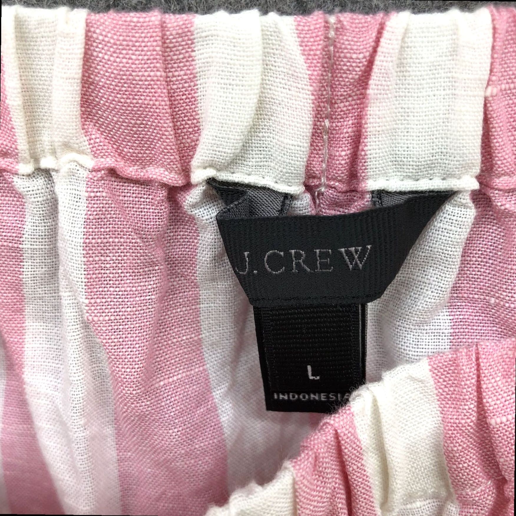 J.Crew J Crew Womens Linen Top Large L Cami Pink White Striped Beachy Spring Summer Size L / US 10 / IT 46 - 4 Thumbnail