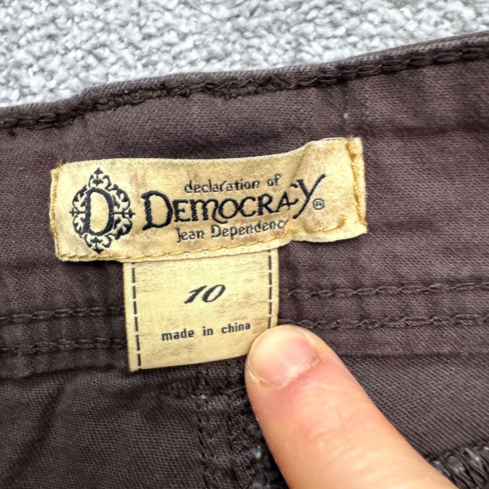Vintage Democracy Pants Skinny Cropped Womens 10 Brown Mid Rise Stretch Twill Size 32" / US 10 / IT 46 - 6 Thumbnail