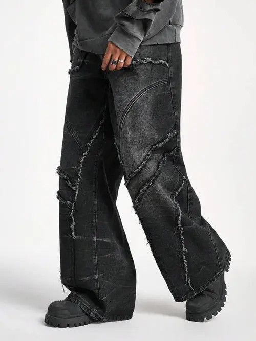 Japanese Brand Baggy patchwork cargo Opium Size US 33 - 1 Thumbnail