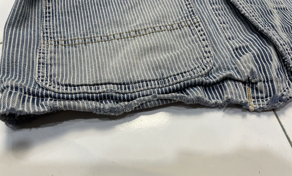 Japanese Brand Sweet Camel Denim Worker Pinstripes Distressed Jacket Size US S / EU 44-46 / 1 - 7 Thumbnail