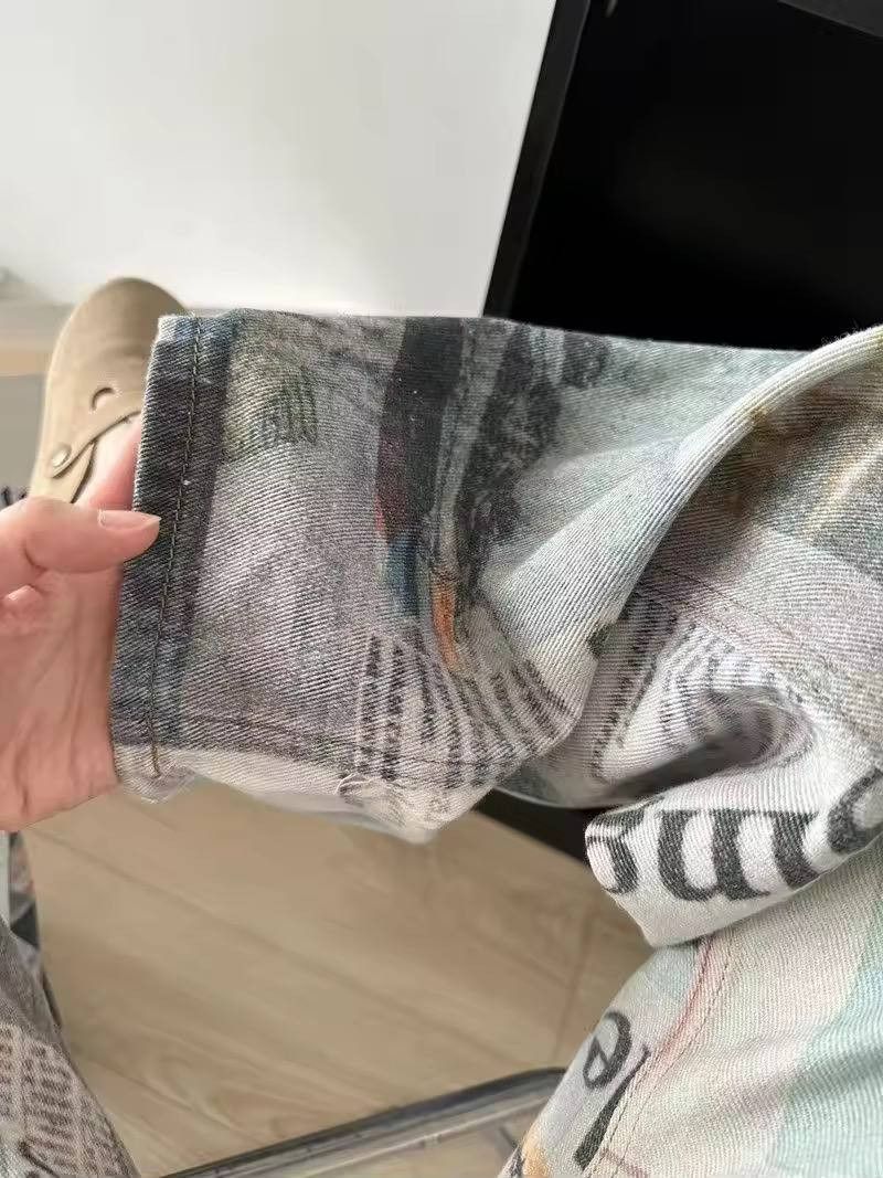 Japanese Brand × Vintage loose, newspaper-style jeans Size US 34 / EU 50 - 6 Thumbnail