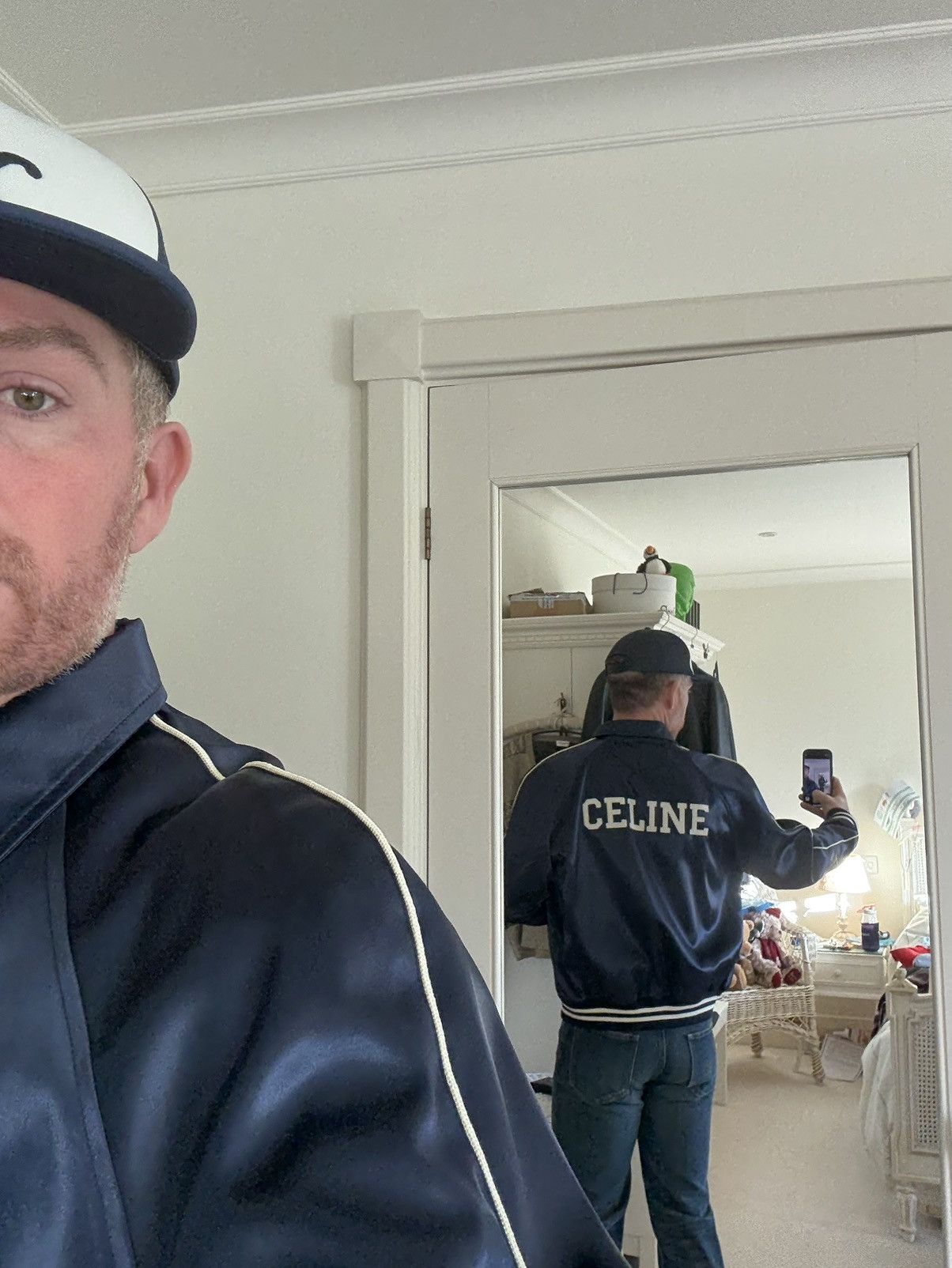 Celine $2.85k 🤑 Celine logo blue satin teddy jacket Hedi Slimane 54 Size US L / EU 52-54 / 3 - 21 Thumbnail