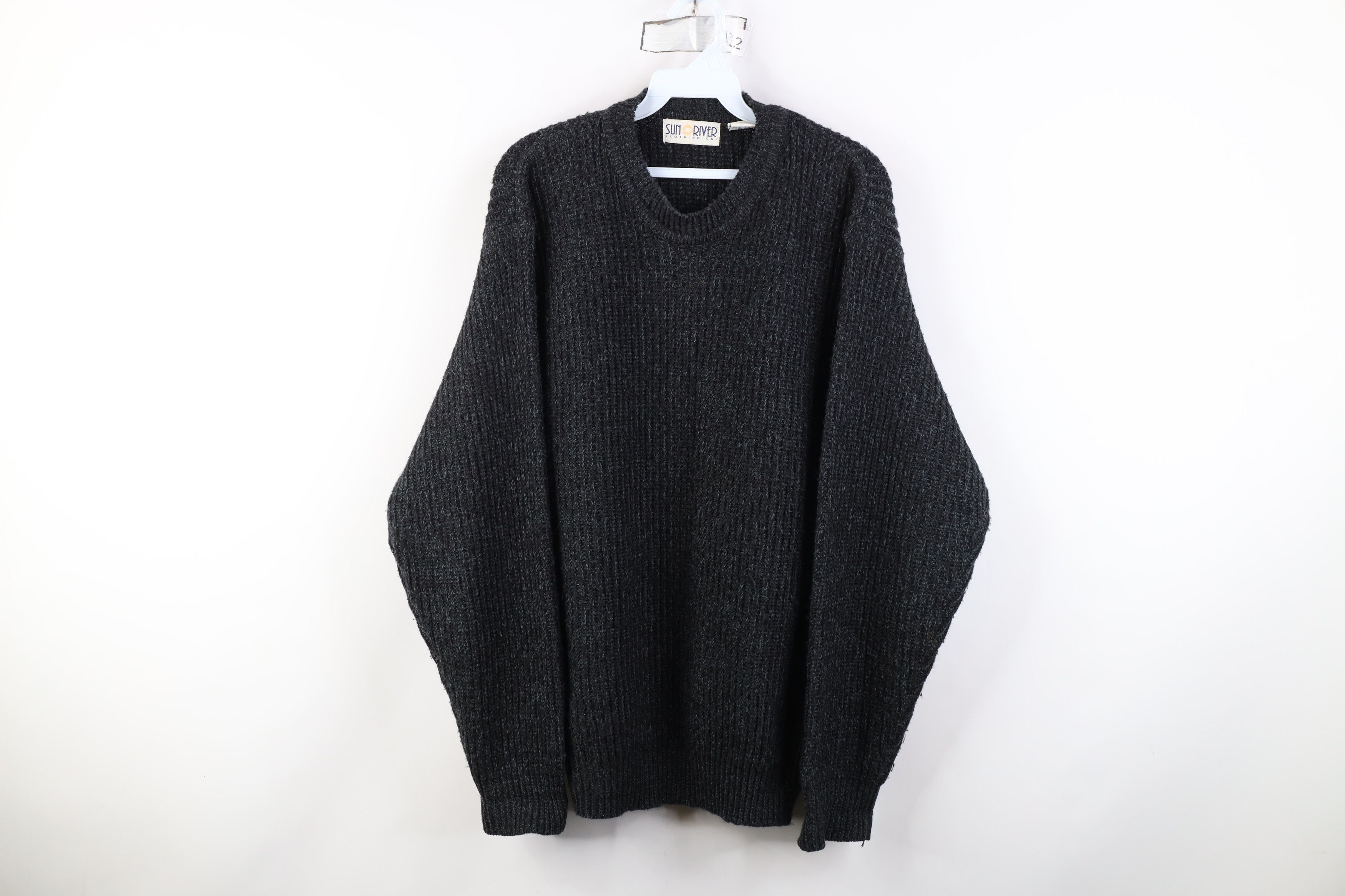 Vintage Vintage 90s Streetwear Ribbed Knit Crewneck Sweater Gray Size US M / EU 48-50 / 2 - 1 Thumbnail