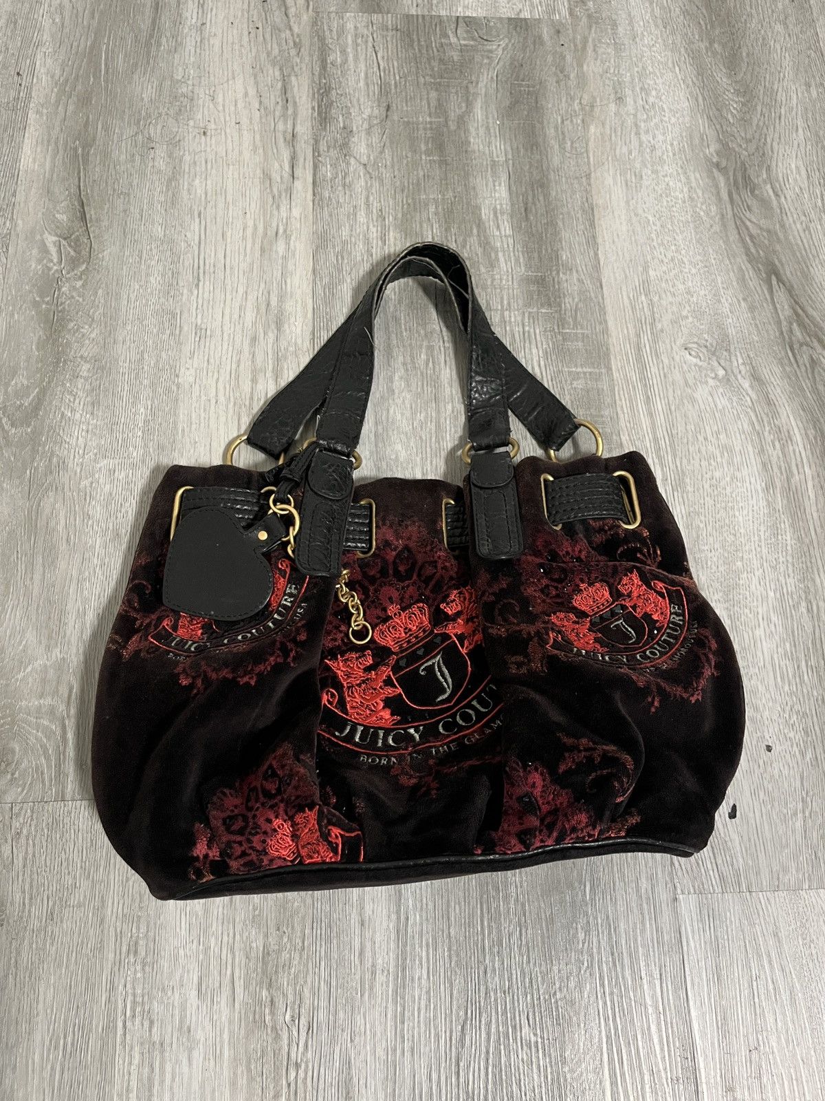 Juicy Couture Vintage Juicy Couture Velvet shoulder bag Grailed