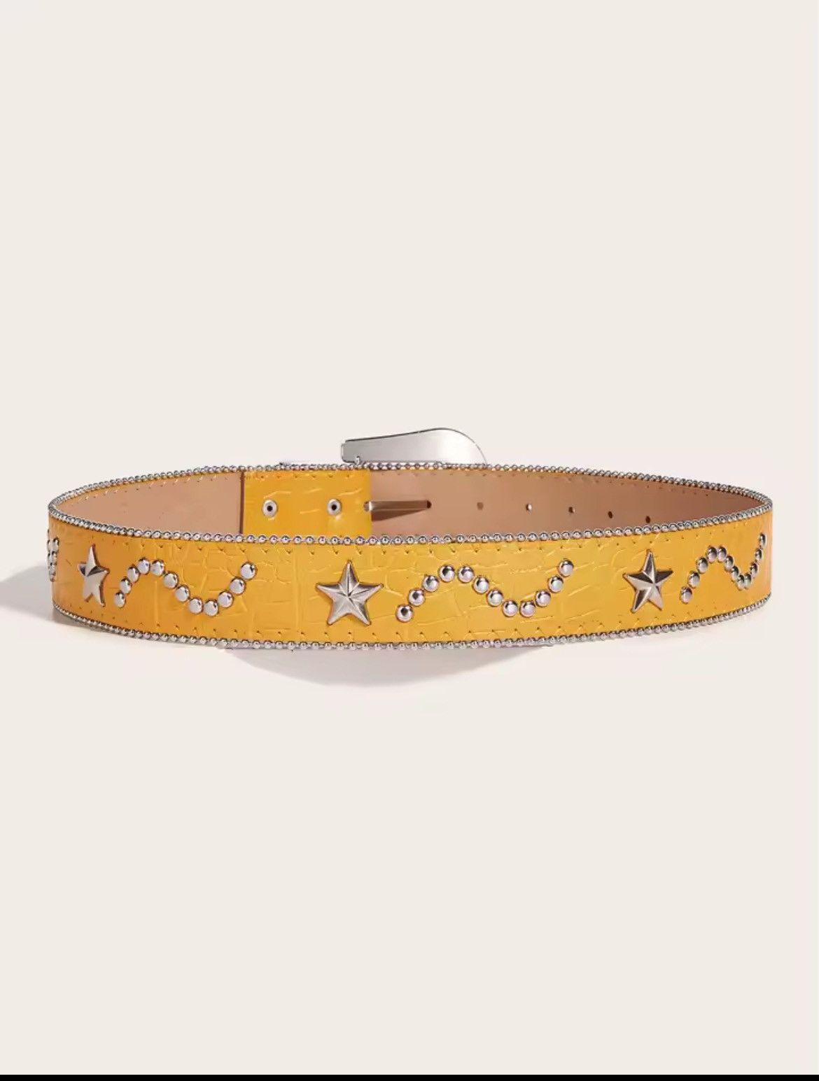 Japanese Brand × Vintage Yellow pop star studded belt Size ONE SIZE - 4 Thumbnail