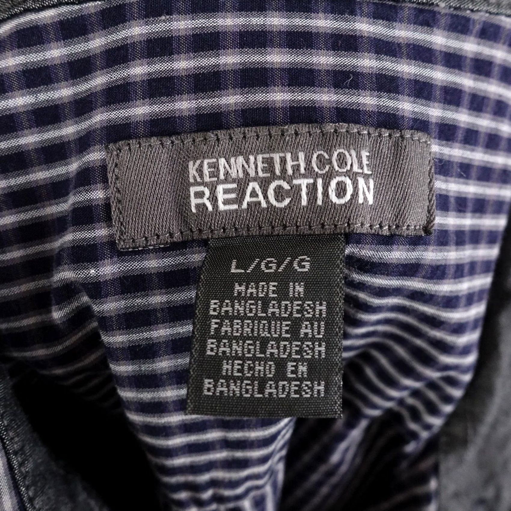 Kenneth Cole Kenneth Cole Reaction Shirt Mens Large Blue Check Long Sleeve Button Up Casual Size US L / EU 52-54 / 3 - 6 Thumbnail