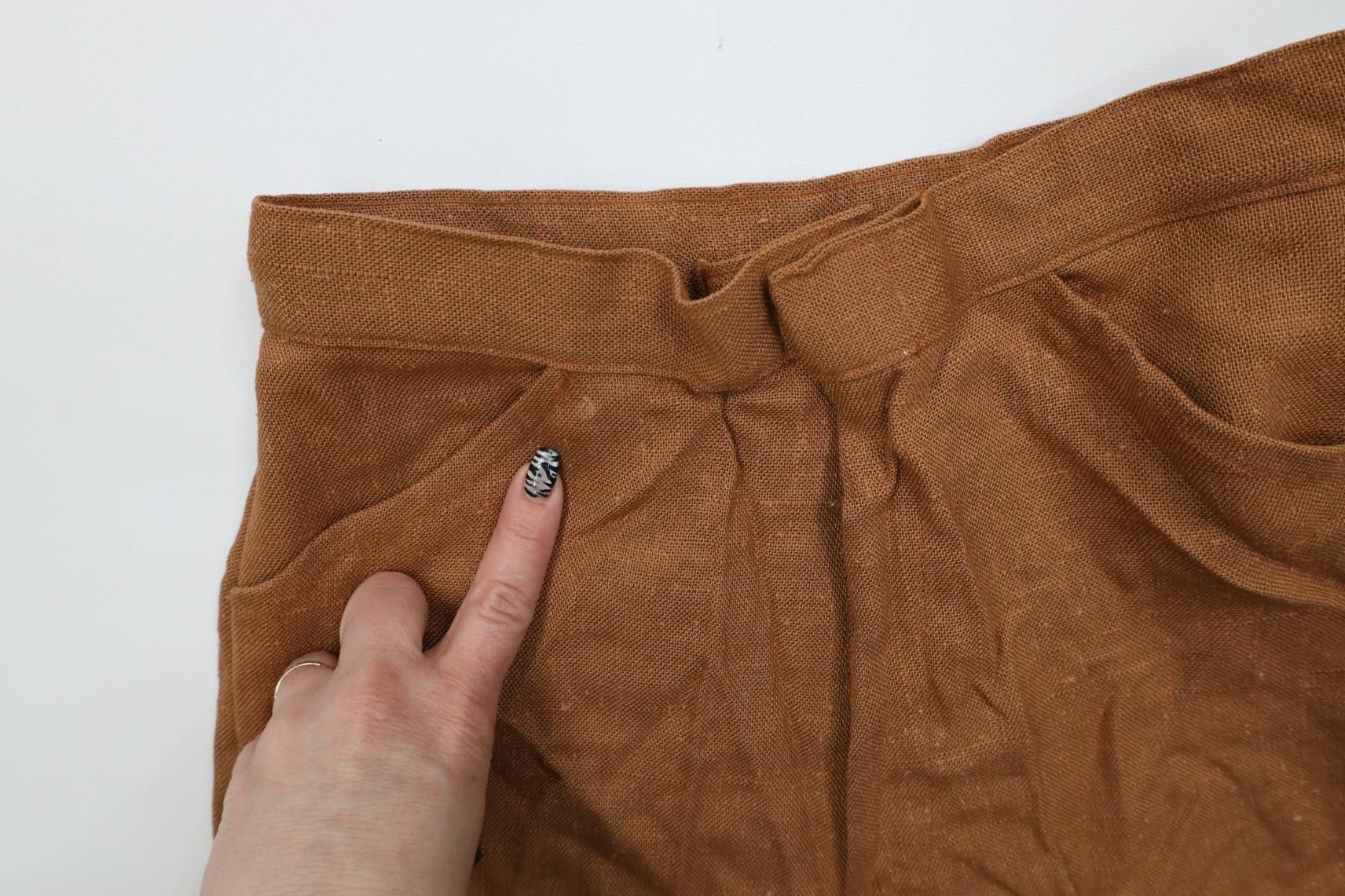 Vintage Vintage 50s 60s Silk Burlap Bell Bottoms Pants Brown USA Size 34" / US 12 / IT 48 - 5 Thumbnail