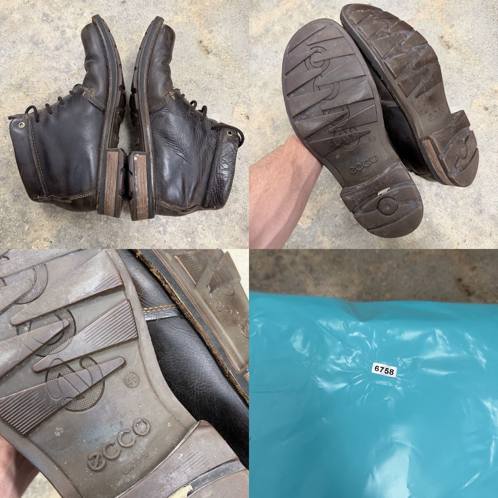 Ecco ECCO Dry Ankle Boots Mens Brown Leather EU 45 US 11.5 Ankle Boots Leather Men Brown ECCO Dry Boots Size US 12 / EU 45 - 8 Thumbnail