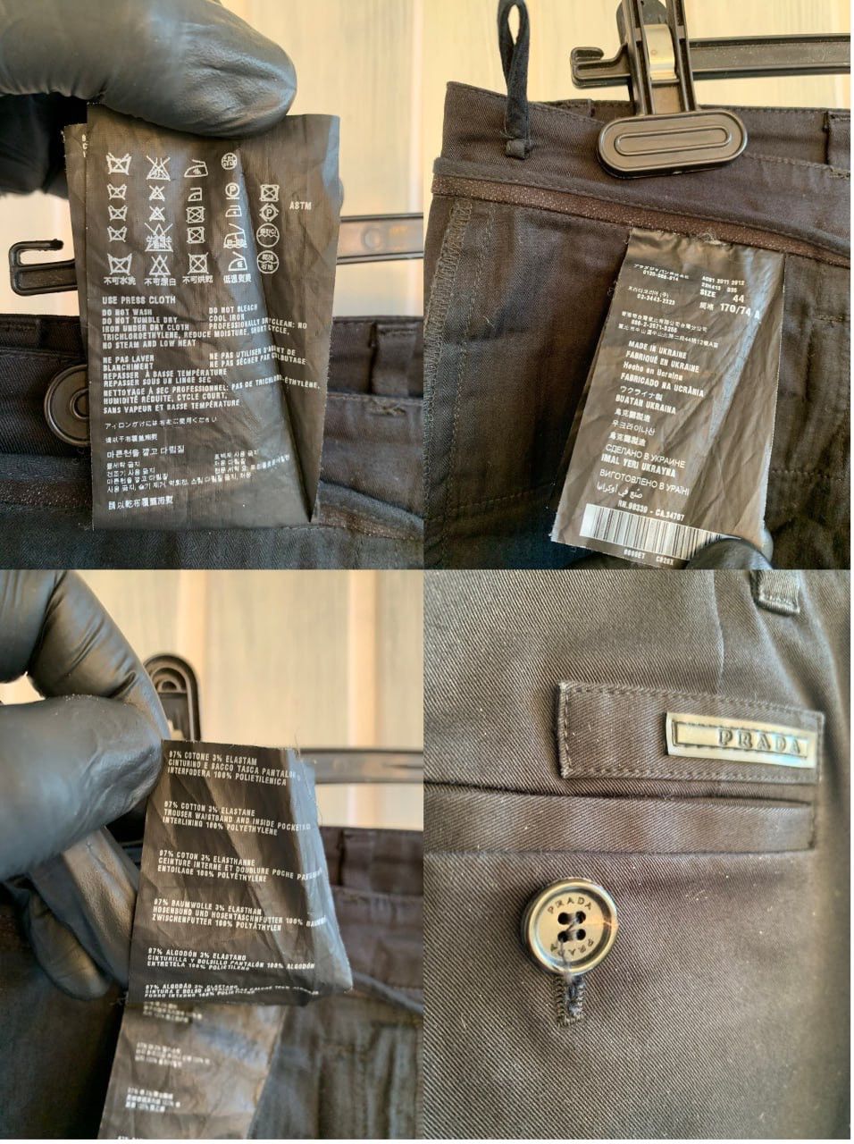 Prada × Vintage Prada Women’s 2011 Black Tab Cotton Straight Trousers Size 30" / US 8 / IT 44 - 20 Thumbnail