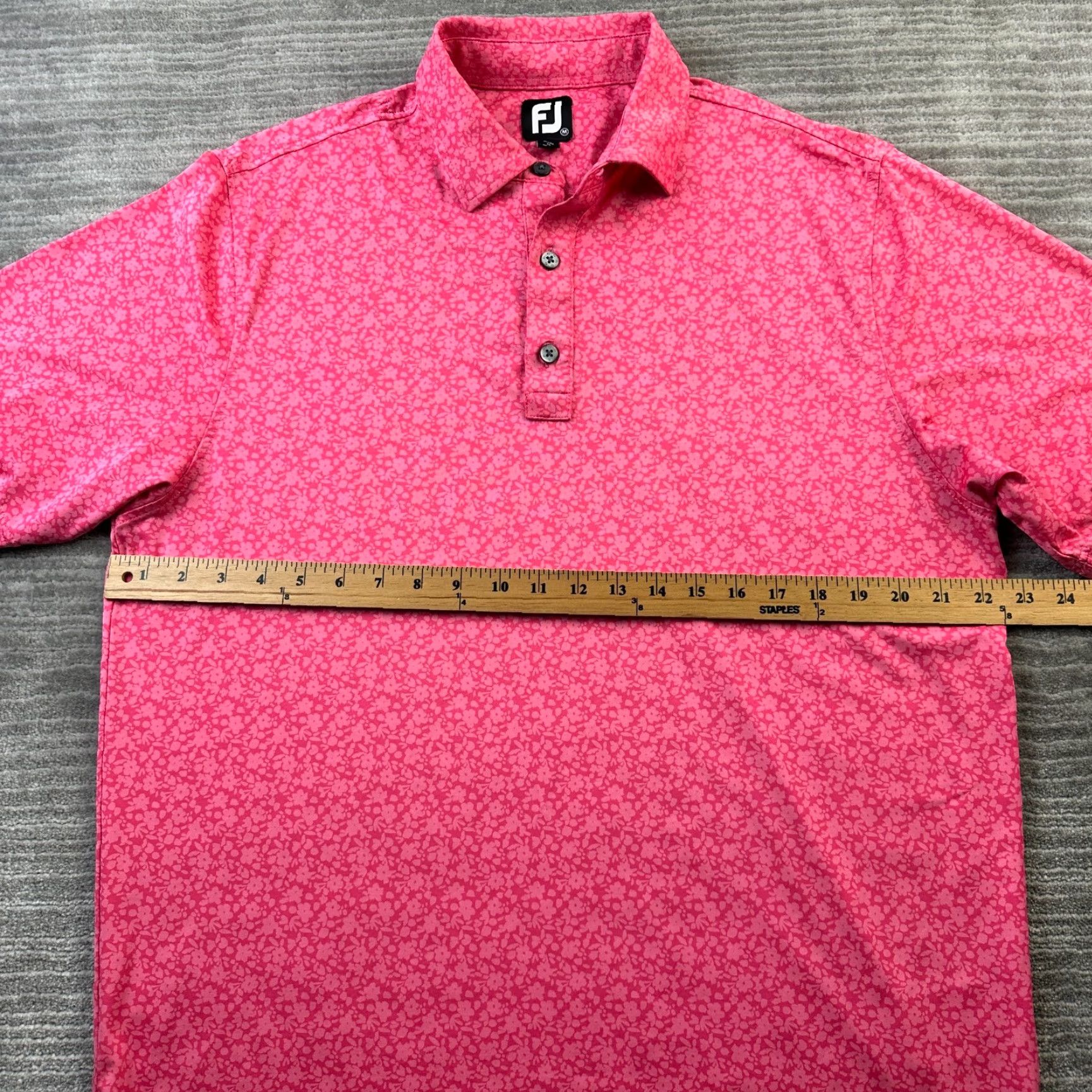 Footjoy FootJoy Polo Shirt Mens M Pink All Over Print Golf Performance Shirt Size US M / EU 48-50 / 2 - 7 Thumbnail