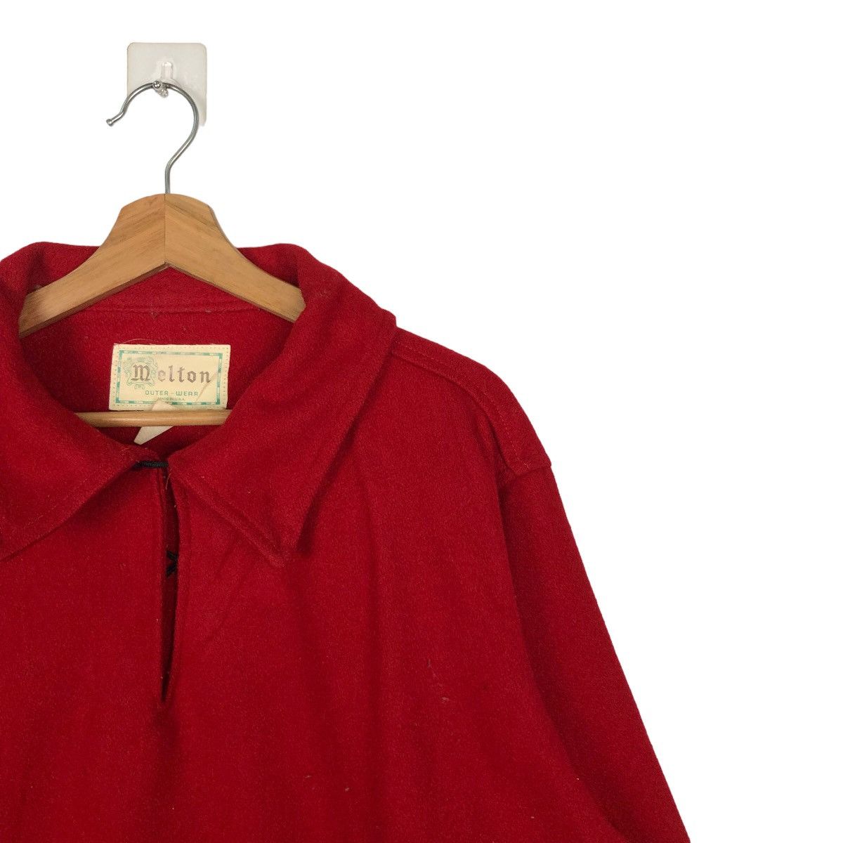 Japanese Brand VINTAGE WOOL HOODIE ANORAK MELTON MADE IN USA Size US L / EU 52-54 / 3 - 5 Thumbnail