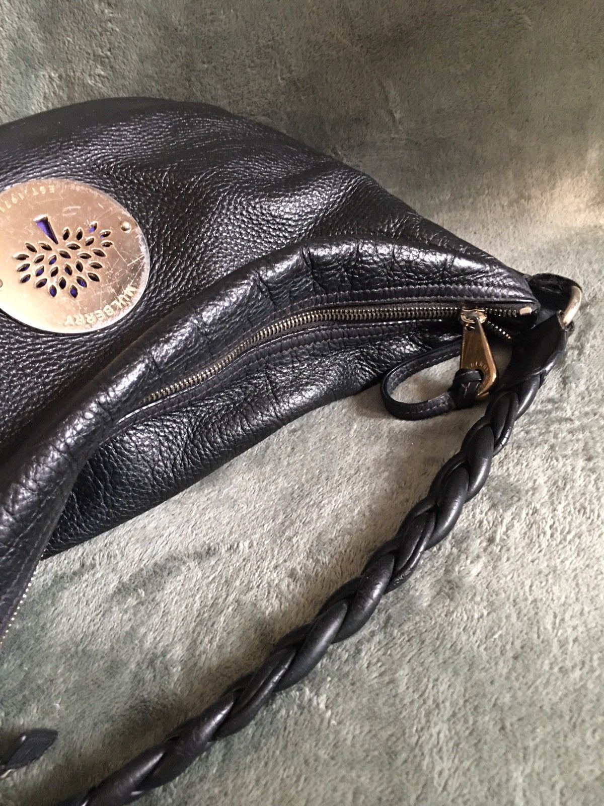 Mulberry Mulberry Daria Black Leather Shoulder Hobo Bag Size ONE SIZE - 10 Thumbnail