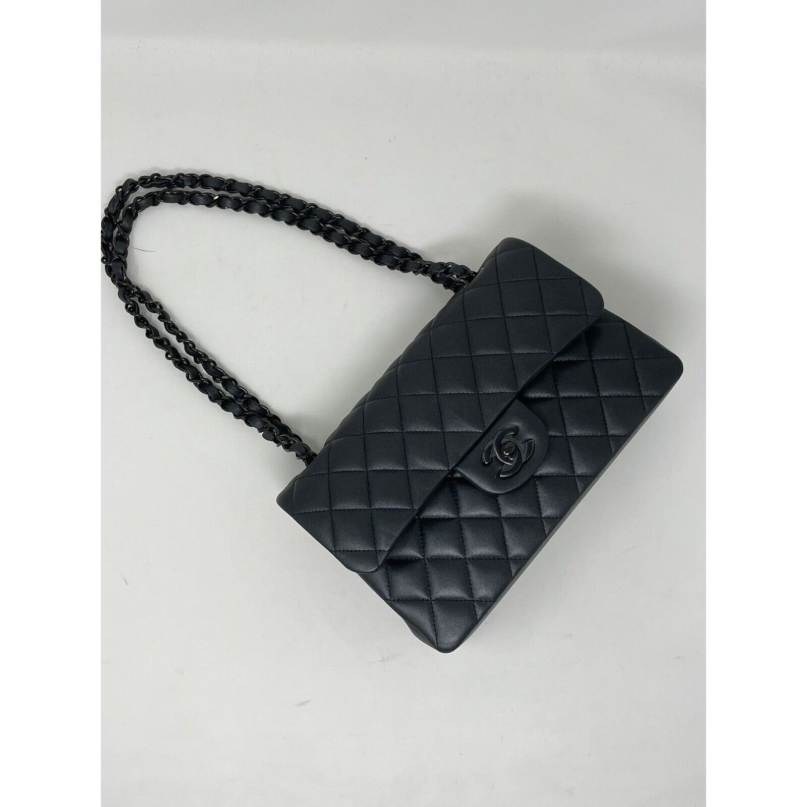 Chanel SO BLACK Small Classic Double Flap Black Pearly Lambskin 23B Size ONE SIZE - 2 Thumbnail