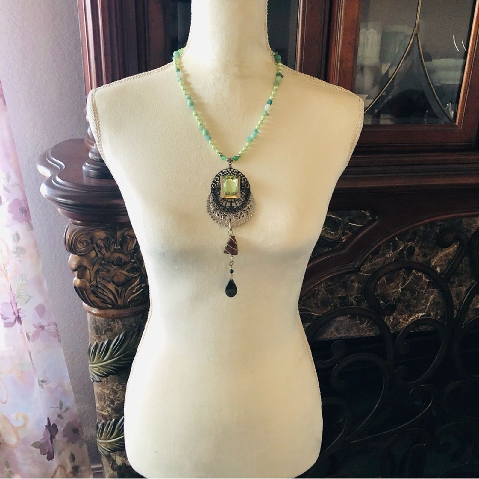 Handmade Handcrafted repurpose genuine stone Pearl necklace Size ONE SIZE - 6 Thumbnail