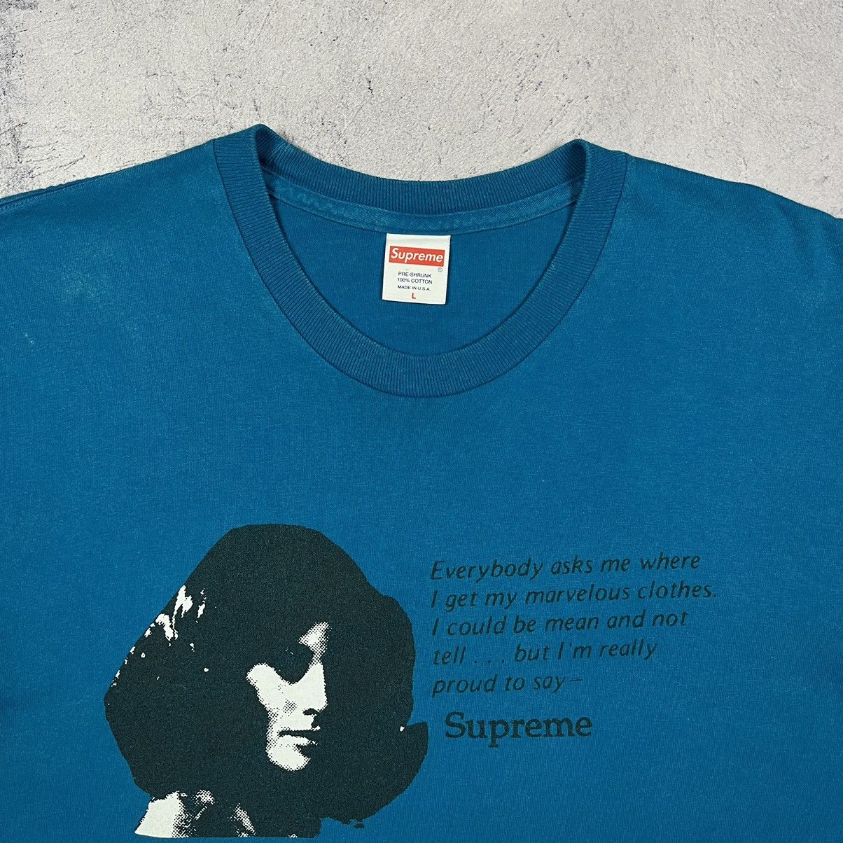Supreme Supreme big logo mean tee SS17 Size US L / EU 52-54 / 3 - 4 Thumbnail