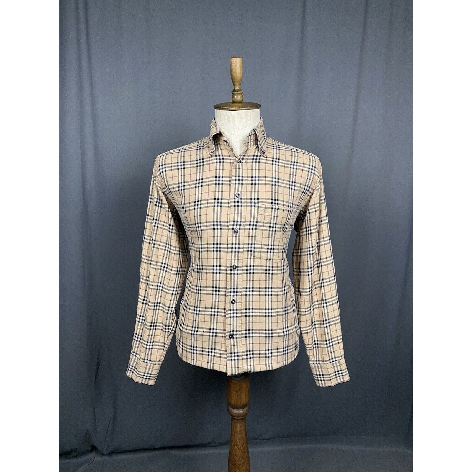Burberry Burberry Nova Check VTG Men's Beige Checked Longsleeve Shirt Size US M / EU 48-50 / 2 - 3 Thumbnail