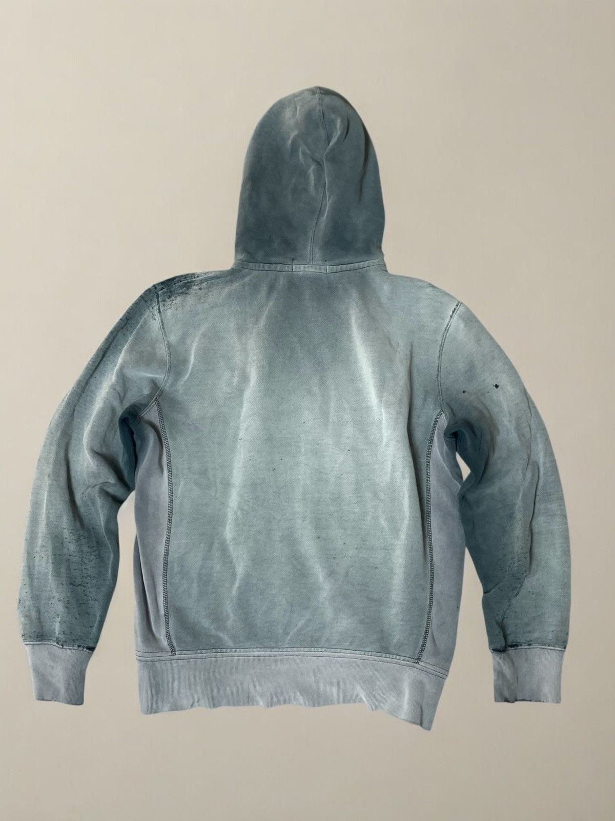Vintage vintage thrashed thermal zip hoodie Size US M / EU 48-50 / 2 - 2 Thumbnail