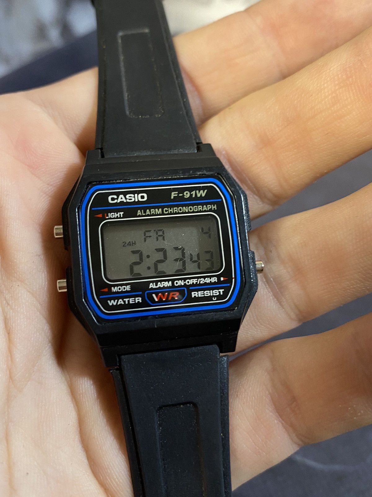 Casio Casio F-91W Classic Digital Black Strap Watch Japanese Brand Size ONE SIZE - 9 Thumbnail