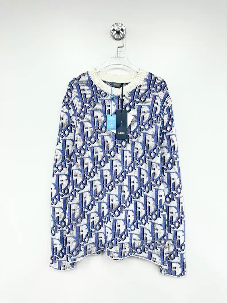Dior Dior White and purple old flower full logo knitted sweater Size US XS / EU 42 / 0 - 1 Thumbnail