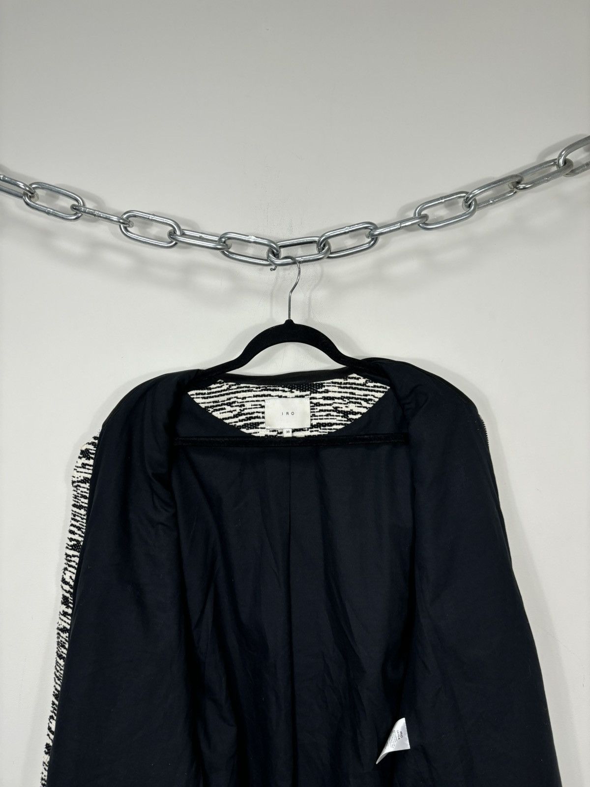 Iro IRO Skyla Black White Luxury Full Zip Women’s Jacket Size XS / US 0-2 / IT 36-38 - 13 Thumbnail
