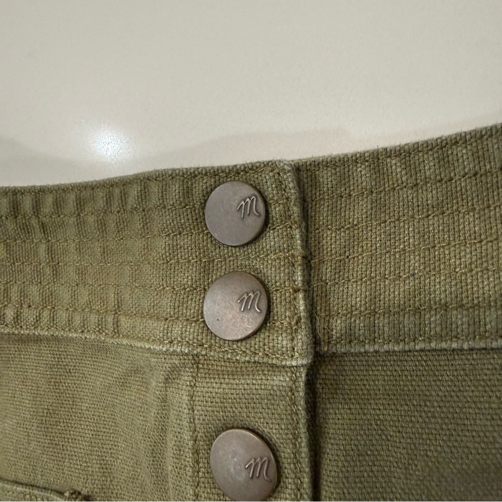 Madewell Madewell Raw-Hem A-Line Mini Skirt Womens 0 Stretch Kale Size 25" / US 0 / IT 36 - 6 Thumbnail