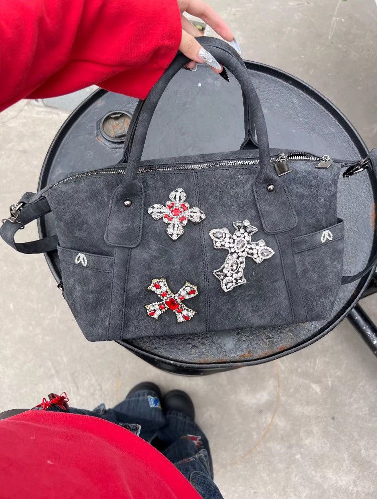 Other Handmade Punk Crystal Cross Crossbody Y2K Tote Bag Size ONE SIZE - 7 Thumbnail