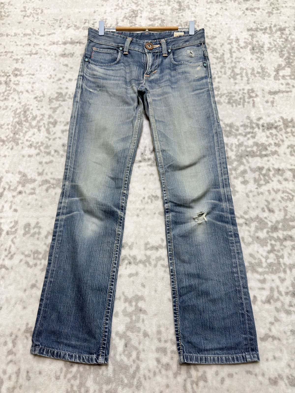 Edwin Vintage Edwin Distressed Blue Washed Low Rise Denim Jeans Size US 29 - 2 Thumbnail