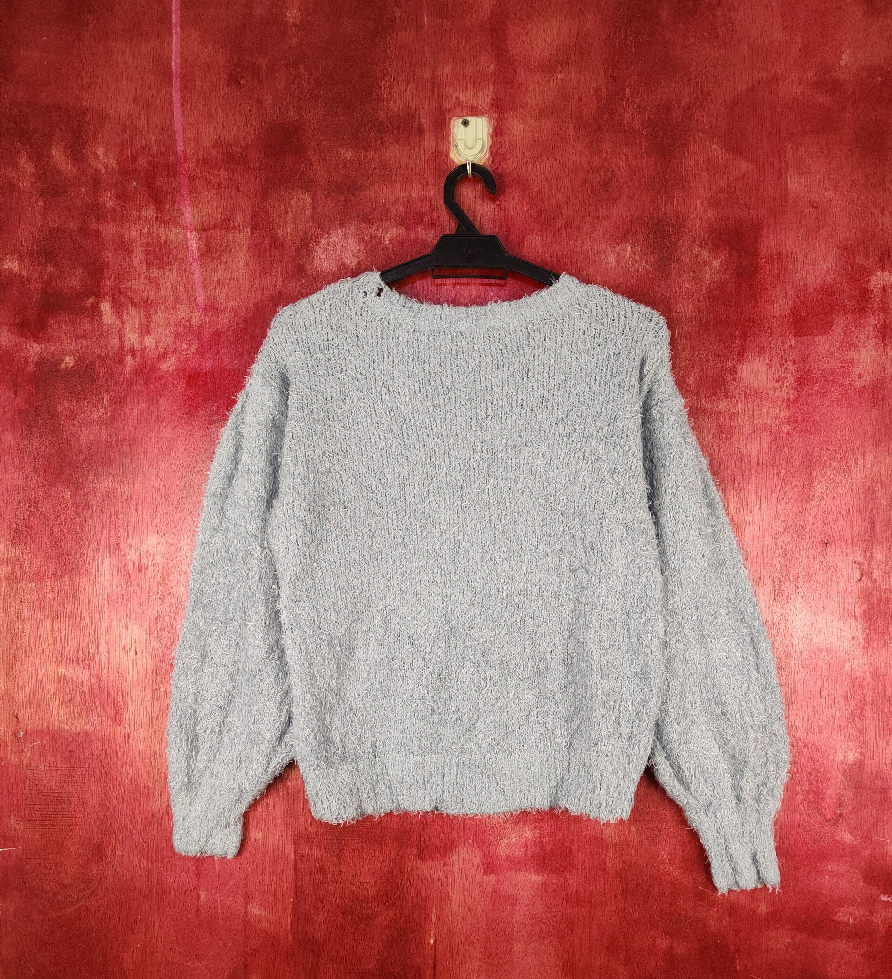GU GU Blue Shag Shaggy Fur Mohair Knitwear #S2061 Size M / US 6-8 / IT 42-44 - 7 Thumbnail