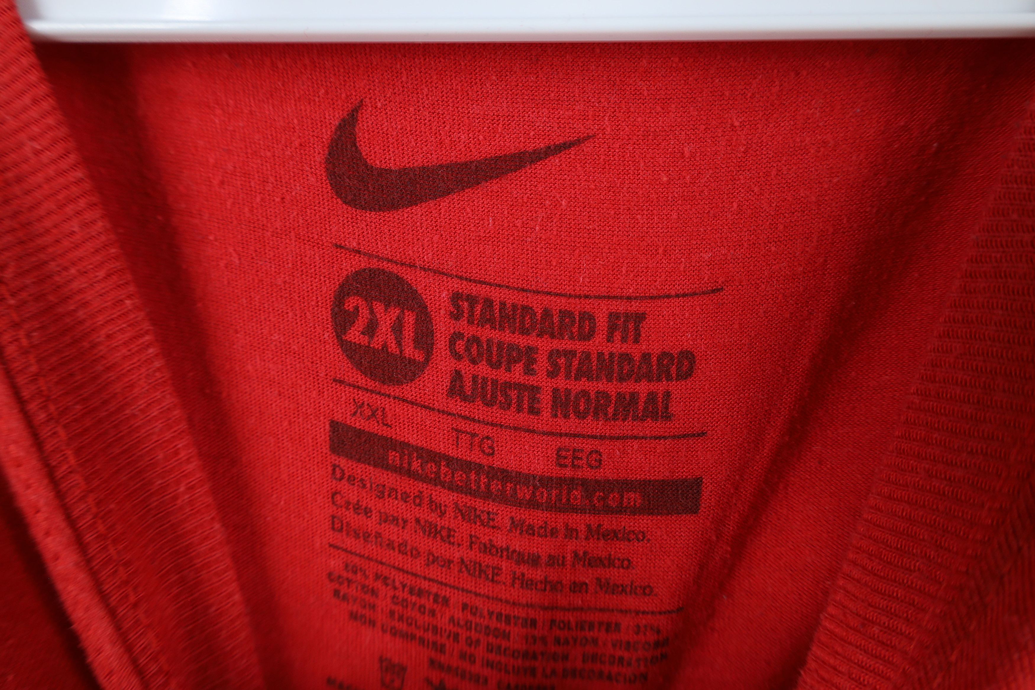 Nike × Vintage Vintage Nike Mini Swoosh Ohio State University T-Shirt Red Size US XXL / EU 58 / 5 - 6 Thumbnail
