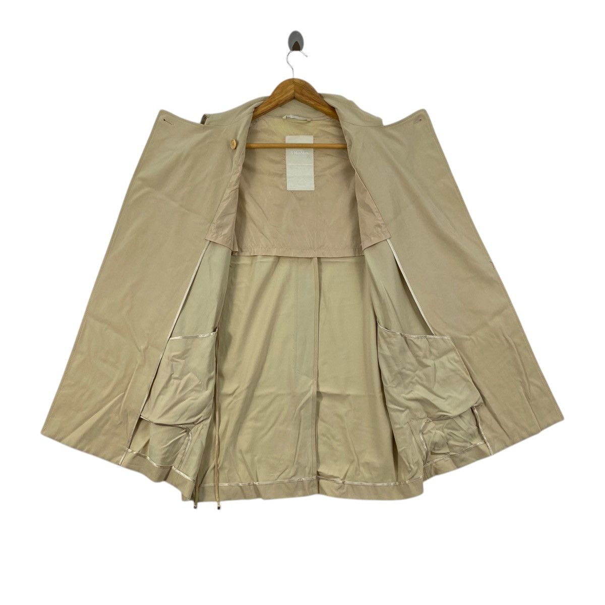 Max Mara S MAX MARA Italy Designer Lycra Plain Cream Coat Size M / US 6-8 / IT 42-44 - 4 Thumbnail