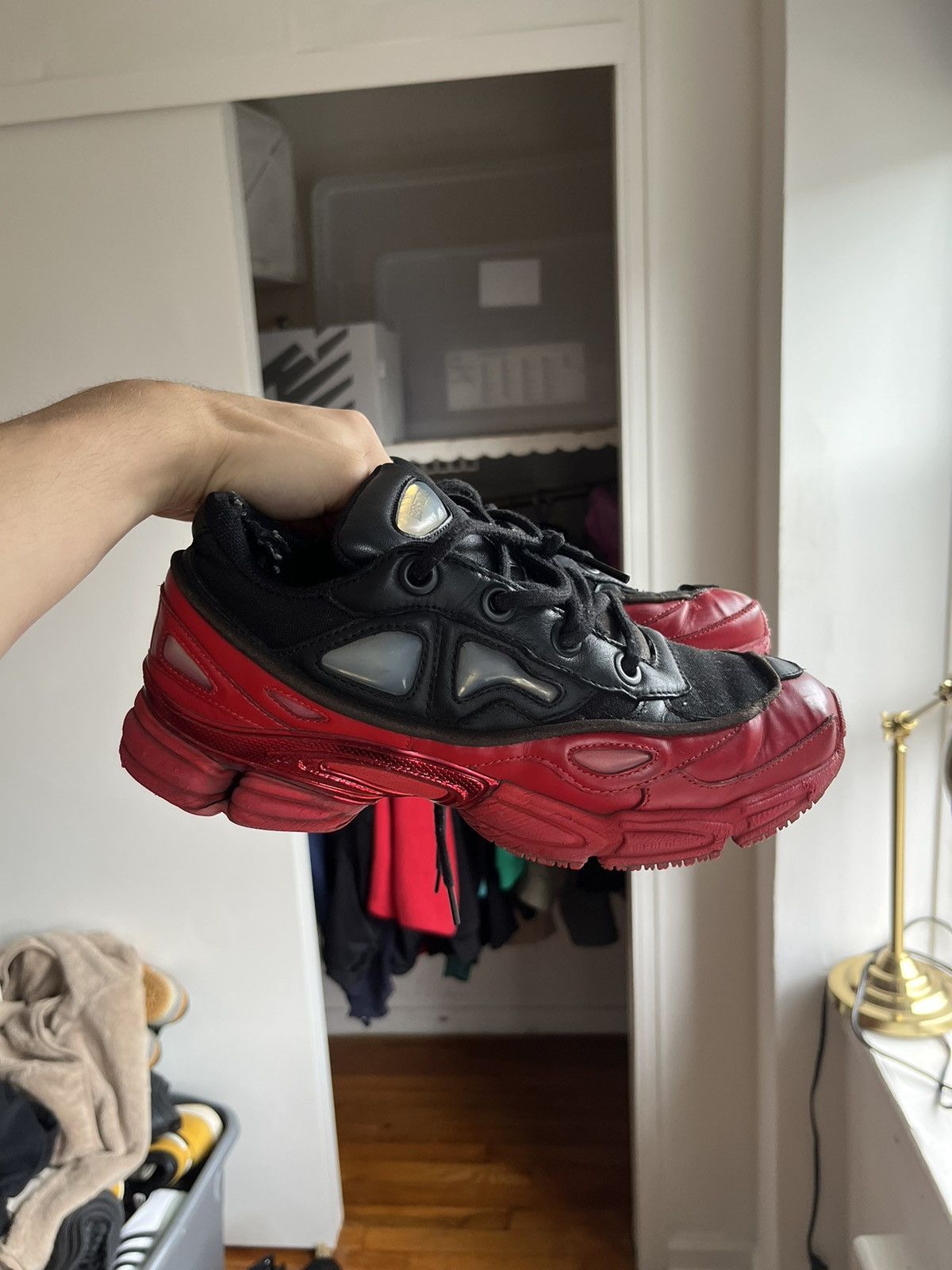 Raf by Raf Simons Adidas by RAF Simons Ozweego 3 Burgundy Red and black Size US 7 / EU 40 - 7 Thumbnail