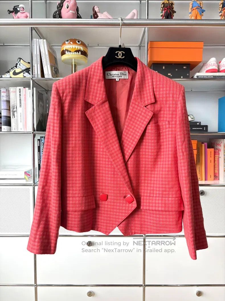 Dior Dior Watermelon red plaid woollen suit jacket Size M / US 6-8 / IT 42-44 - 1 Thumbnail