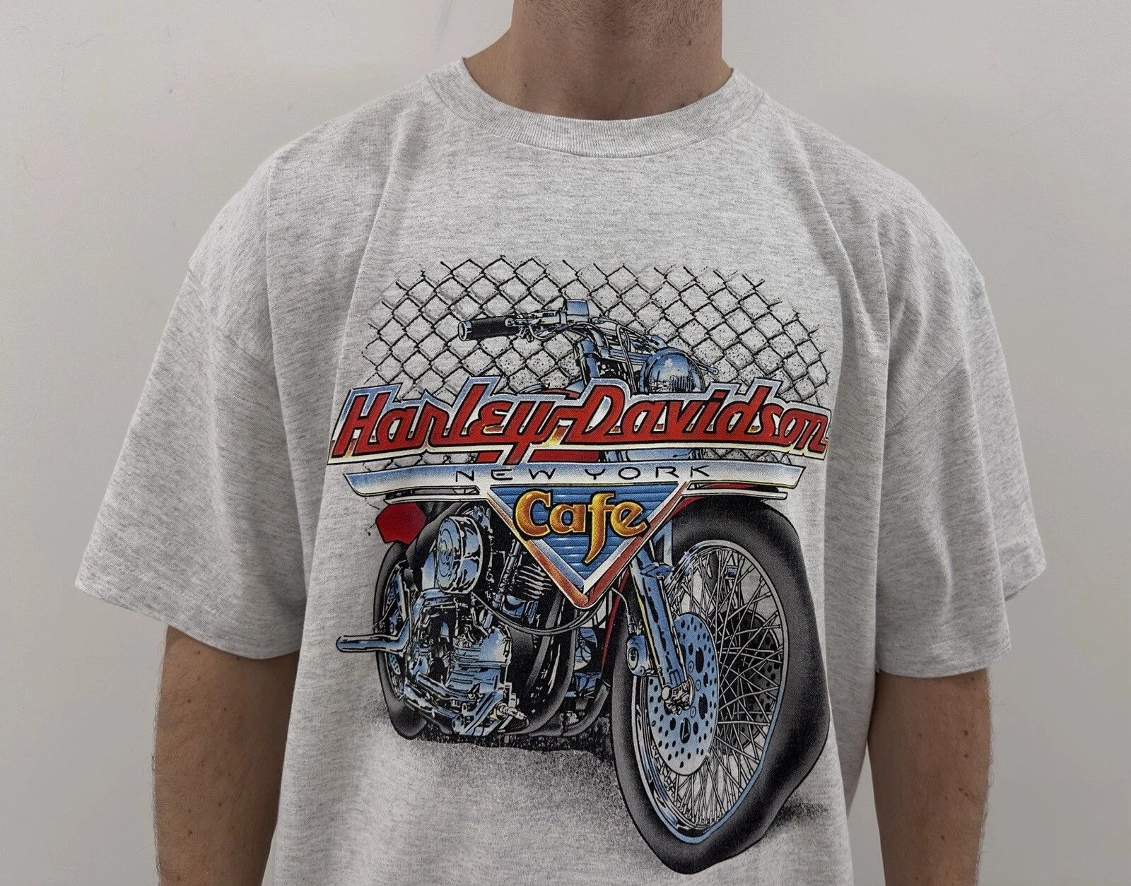 Harley Davidson Vintage 1990s Harley Davidson New York Cafe shirt Single Size US XL / EU 56 / 4 - 4 Thumbnail