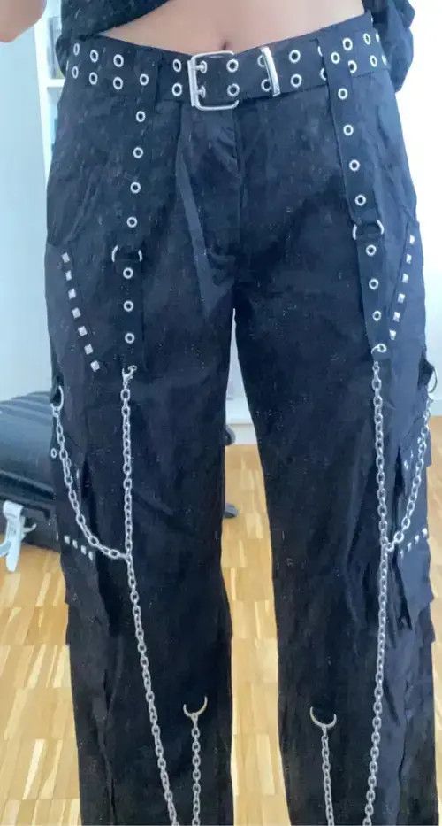 Other Street Bandage Trousers Hipster Trend Chain Wide Leg Pants Size US 29 - 4 Thumbnail