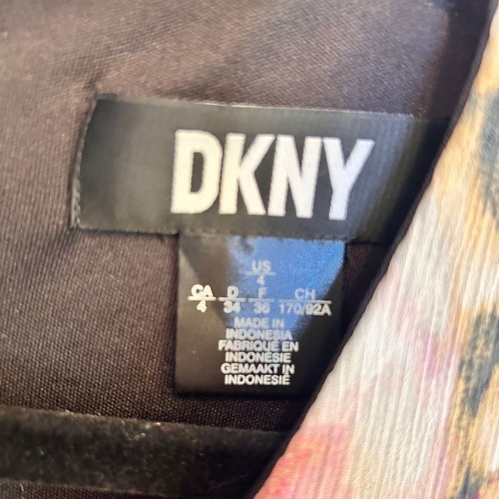 DKNY Women's DKNY Dress Size 4 White Purple Floral Print Size S / US 4 / IT 40 - 5 Thumbnail