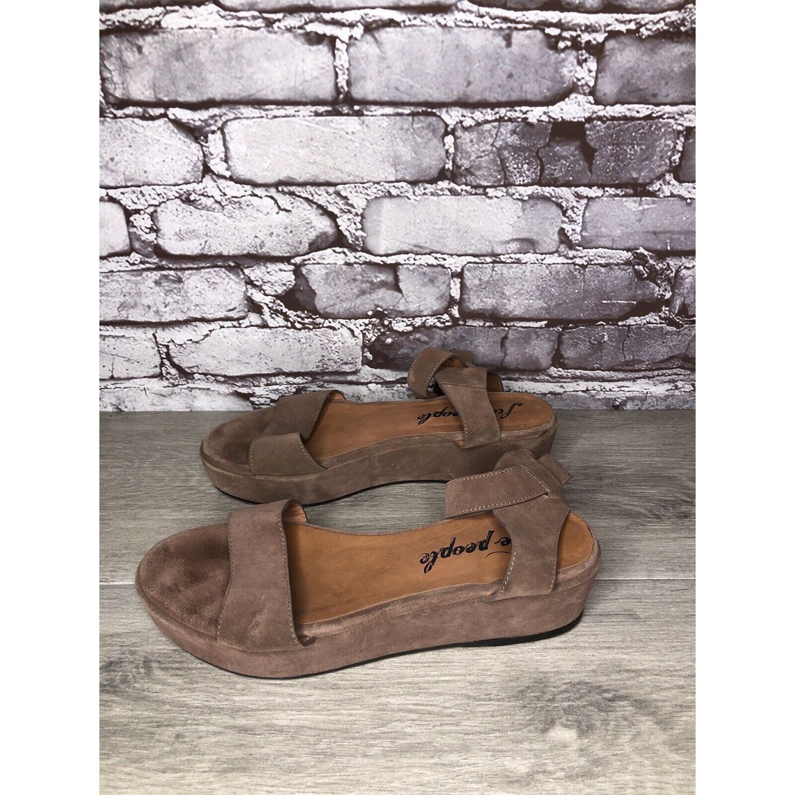 Free People Free People Plum Taupe Suede Platform Ankle Strap Sandals Wo Size US 8 / IT 38 - 1 Thumbnail