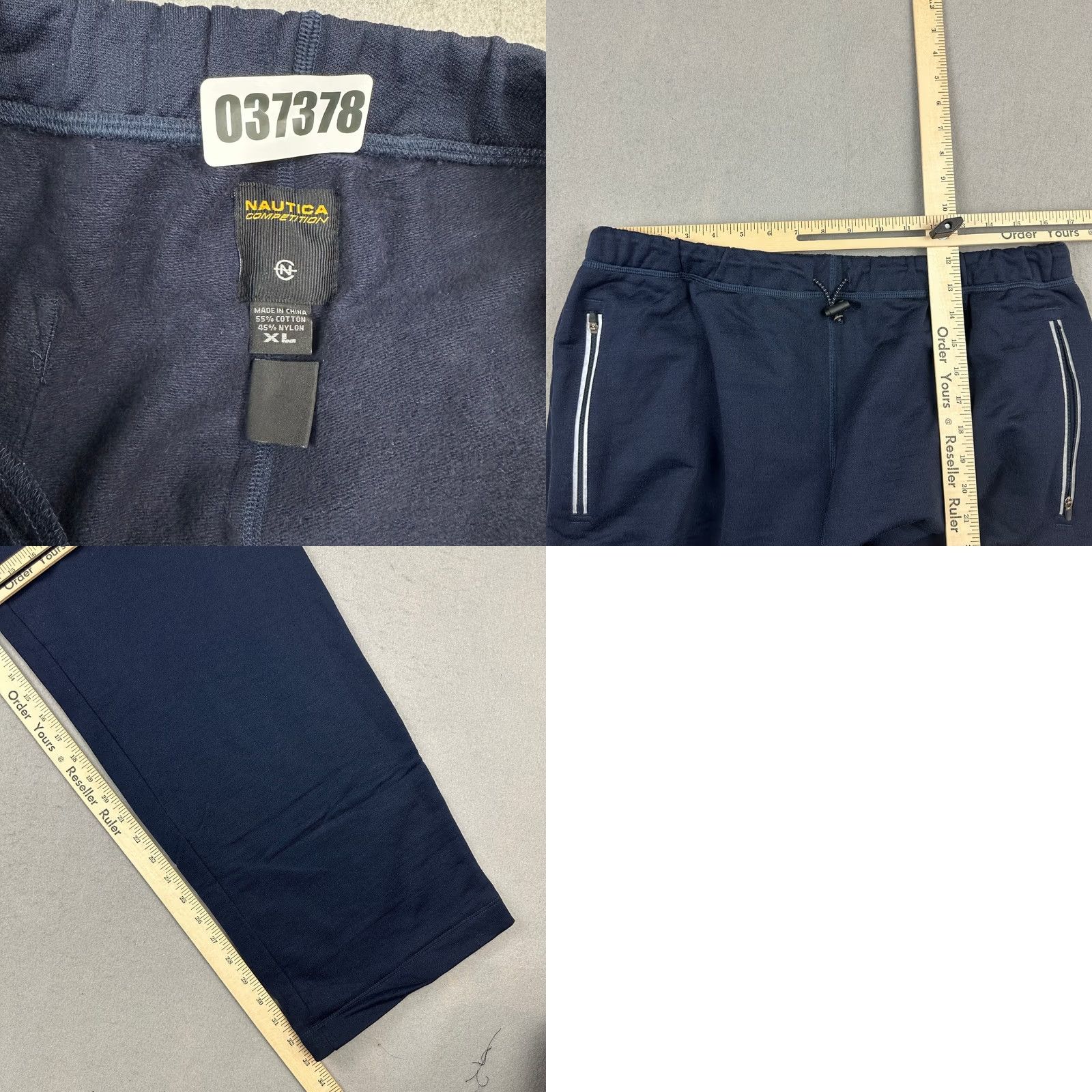 Nautica Nautica Competition Pants Men XL Blue Windbreaker Style Reflective Pockets Nylon Polyester Cotton Athletic Slim Straight Inseam 33 in Vintage Y2K Logo Size US 36 / EU 52 - 8 Thumbnail