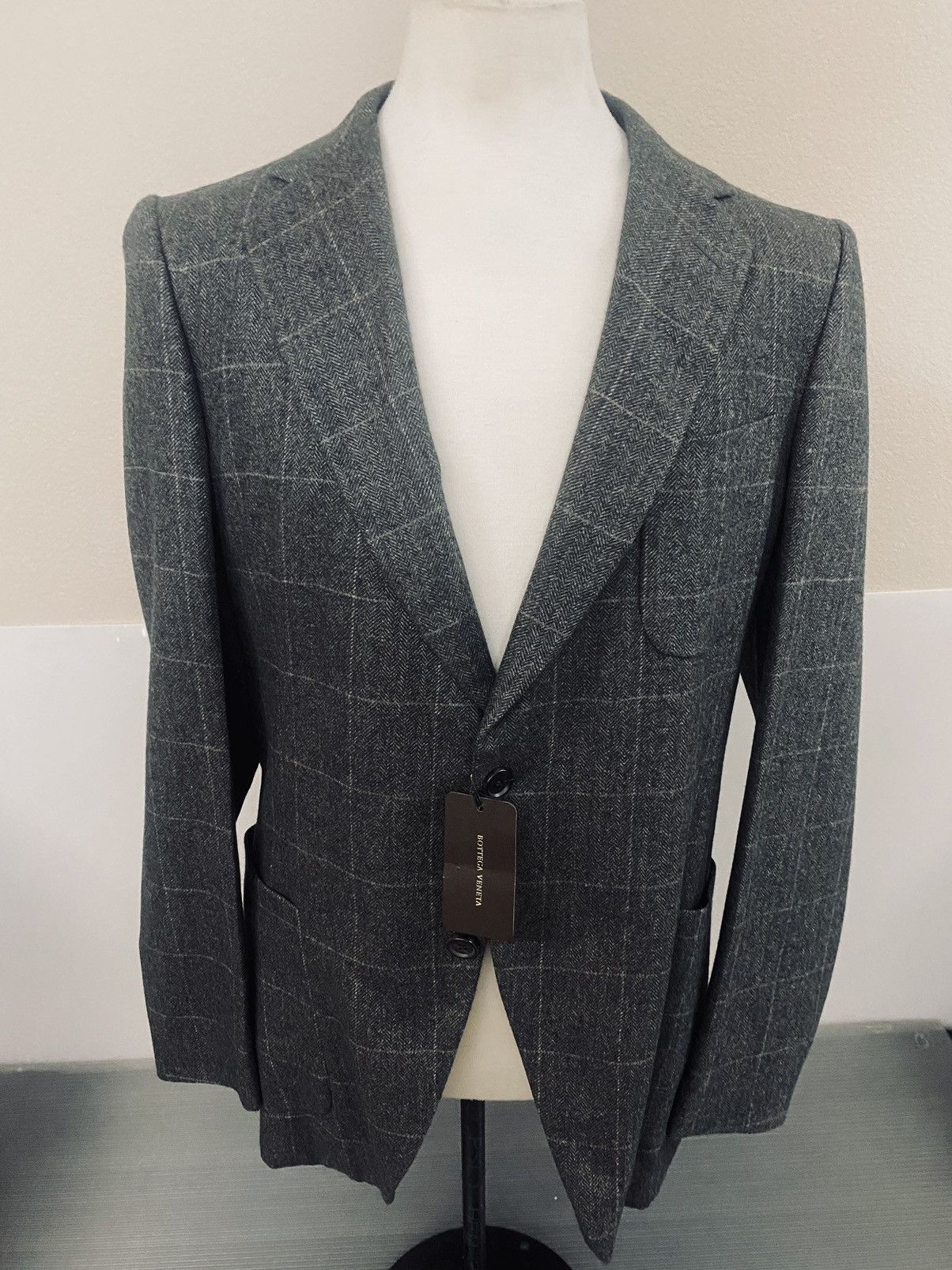 Bottega Veneta Bottega Veneta 🇮🇹 cashmere grey check jacket 54 NWT Size 44R - 1 Thumbnail