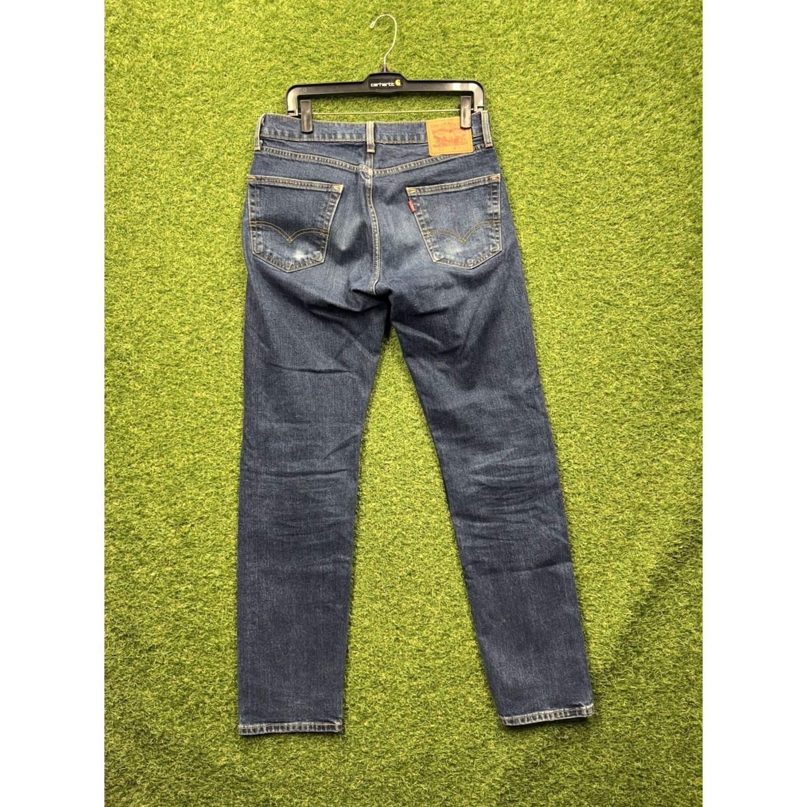 Levi's Levi's 505 Jeans Mens 31x36 Blue Regular Fit Straight Denim Zip Fly Button Closure 2010s Size US 31 - 2 Thumbnail