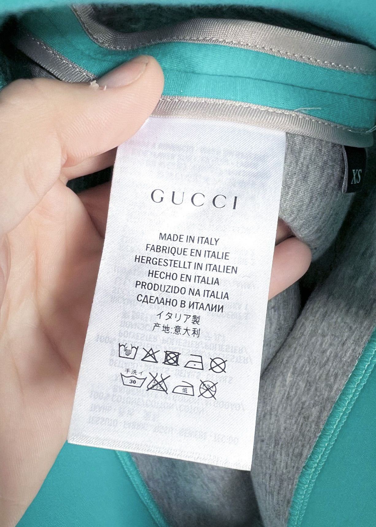 Gucci Gucci Teal Neoprene Embellished Lighting Bolt Web Sweatshirt Size XS / US 0-2 / IT 36-38 - 7 Thumbnail