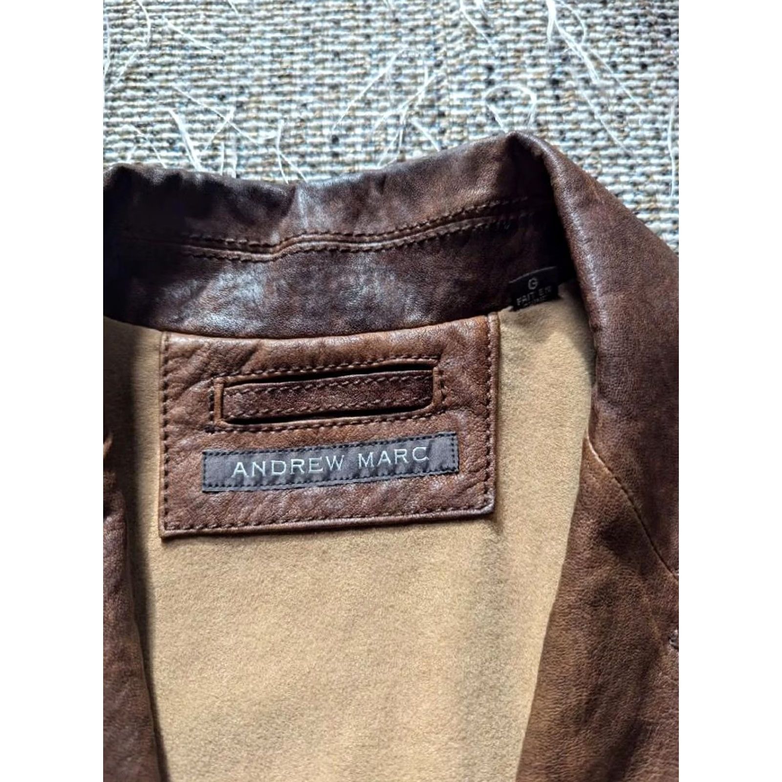 Andrew Marc VINTAGE vintage leather blazer MAD MAX jacket Y2K PATINA broke-in 42 brown Andrew Marc blazer Sportscoat Men L leather blazer Mens Size 42R - 4 Thumbnail
