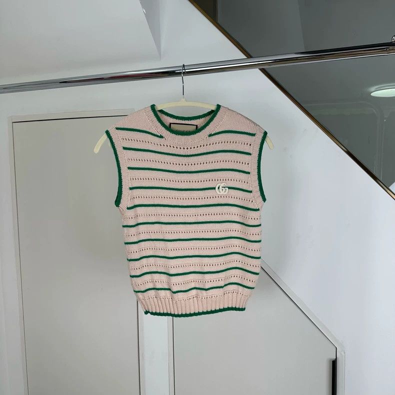 Gucci Gucci White and green striped knitted vest 2501-Nextarrow Size US S / EU 44-46 / 1 - 1 Thumbnail