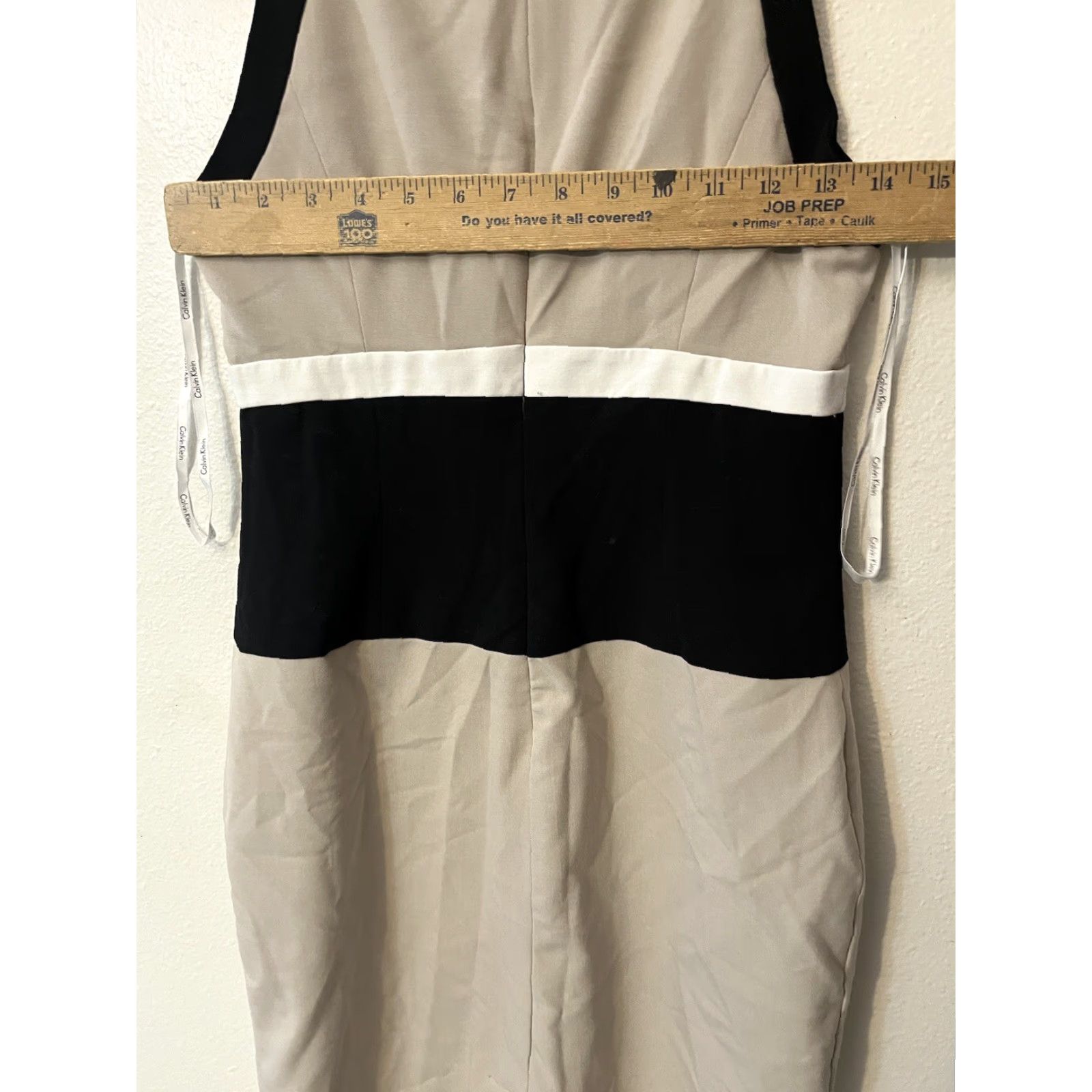 Calvin Klein Calvin Klein White Black White Colorblock Sleeveless Sheath Career Dress Size 4P Size S / US 4 / IT 40 - 5 Thumbnail