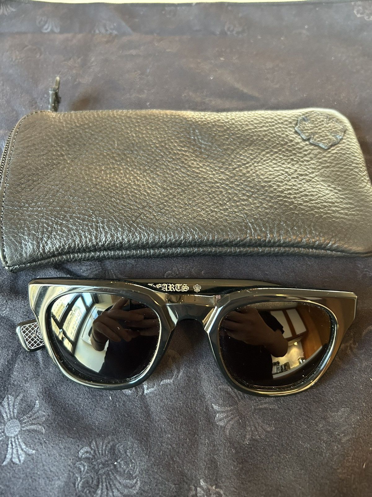 image of Chrome Hearts Penetranus Rex Sunglasses in Black, Men's