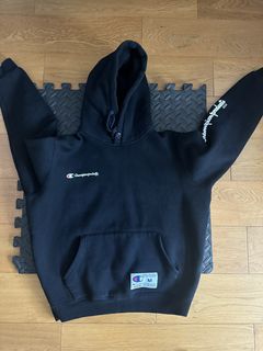 Supreme x champion hot sale hoodie black