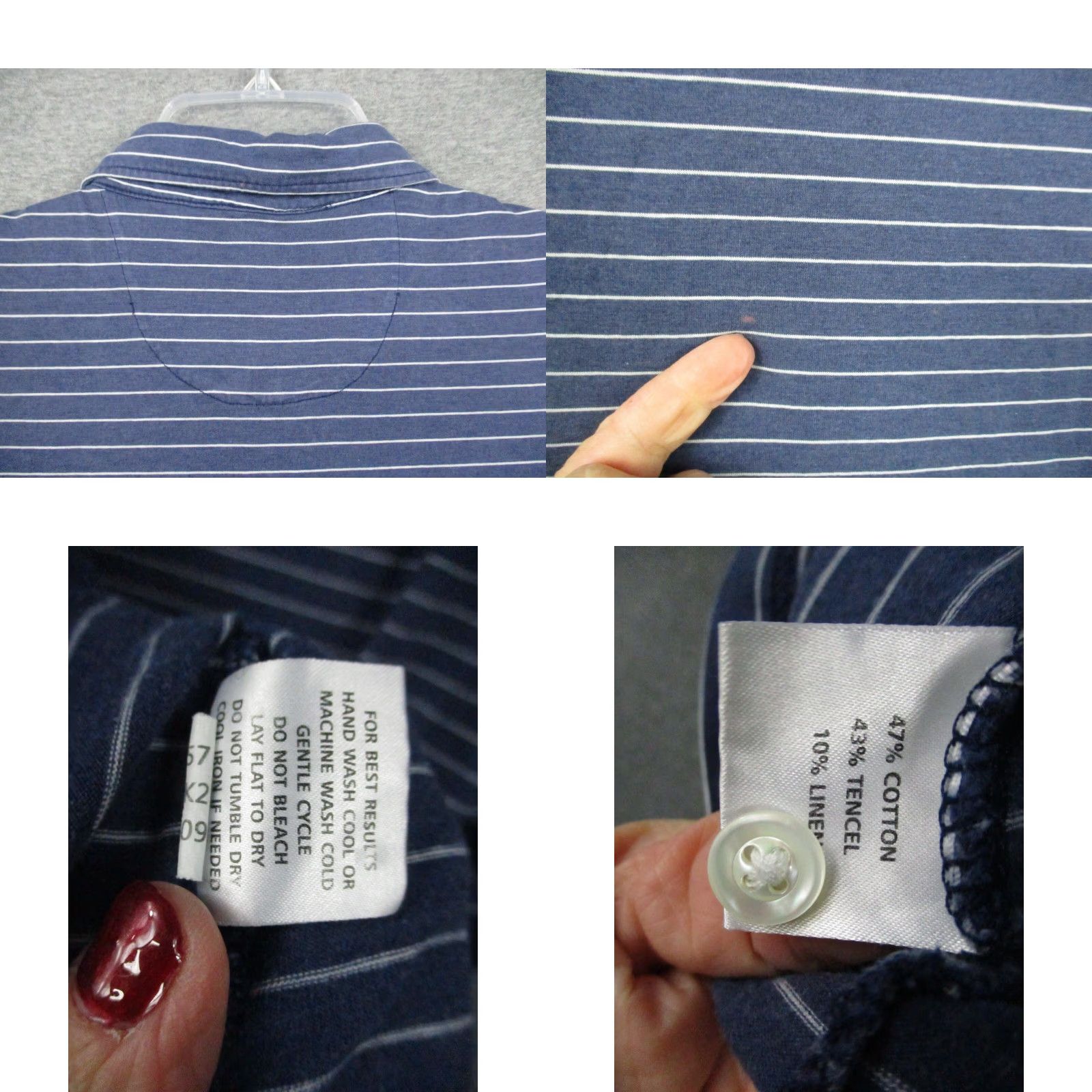 Peter Millar Peter Millar Polo Shirt Mens Size Large Blue White Stripe Stretch Short Sleeve Shirt Mens Regular Polo Shirt Size US L / EU 52-54 / 3 - 8 Thumbnail